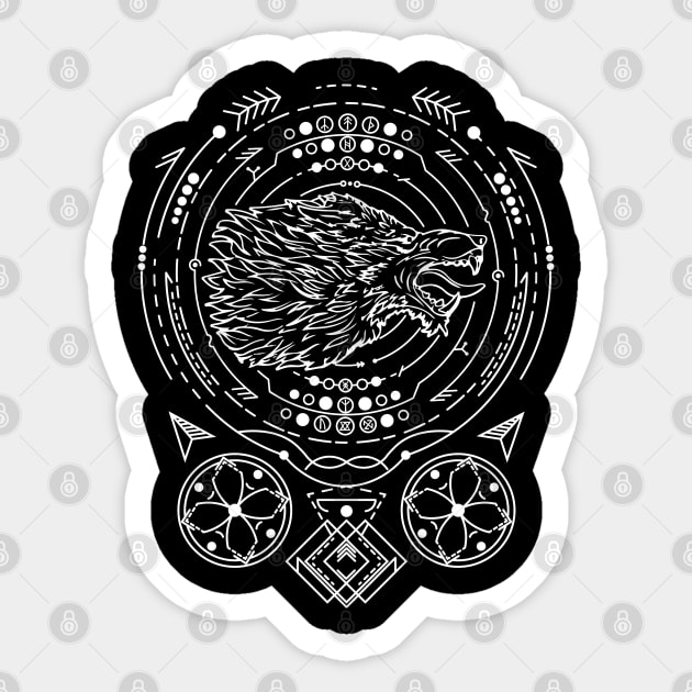 Fenrir | Norse Pagan Symbol Sticker by CelestialStudio